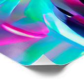 Neon Abstracte madeliefjes met levendige kleuren Perfect Poster (Hoek)