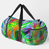 Neon Abstracte madeliefjes met levendige kleuren Plunjezak (Rechterhoek)