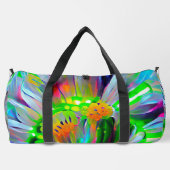 Neon Abstracte madeliefjes met levendige kleuren Plunjezak (Achterkant)