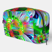 Neon Abstracte madeliefjes met levendige kleuren Toilettasje (Rechterhoek)