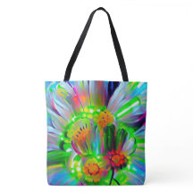 Neon Abstracte madeliefjes met levendige kleuren