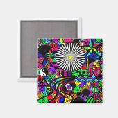 Neon Abstracte magneet (Voorkant / Achterkant)