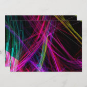 Neon Abstracte Partij Uitnodiging (Voorkant / Achterkant)