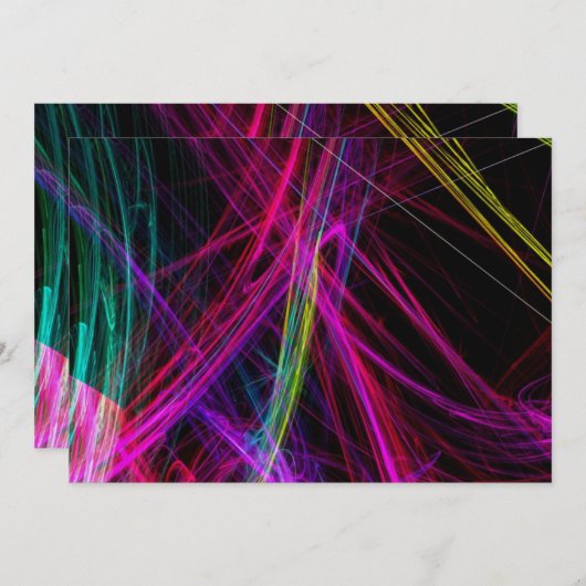 Neon Abstracte Partij Uitnodiging (Voorkant / Achterkant)