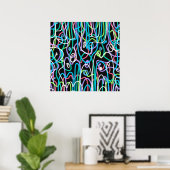 Neon abstracte schilderkunst poster (Thuiskantoor)