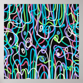 Neon abstracte schilderkunst poster