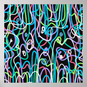 Neon abstracte schilderkunst poster