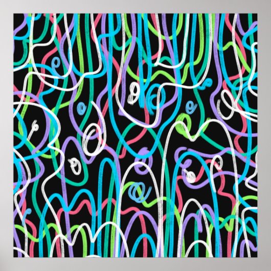 Neon abstracte schilderkunst poster (Voorkant)