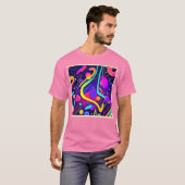 Neon Abstracte vorm kunst T-shirt (Voorkant volledig)