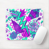 Neon Abstracte Vormen en Patronen Muismat (Met muis)