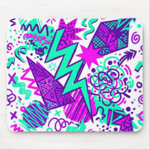 Neon Abstracte Vormen en Patronen Muismat