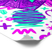 Neon Abstracte Vormen en Patronen Vierkant Poster (Hoek)