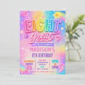 Neon Acht Is Geweldig Verjaardag Kaart (Staand voorkant)
