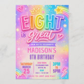 Neon Acht Is Geweldig Verjaardag Kaart (Voorkant)