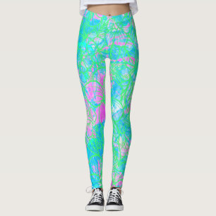Neon Acid Exotic Tropical Fest Patroon Leggings