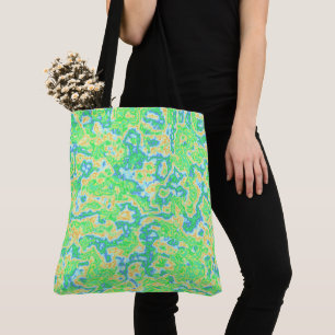 Neon Acid Trip Marble  Tote Bag