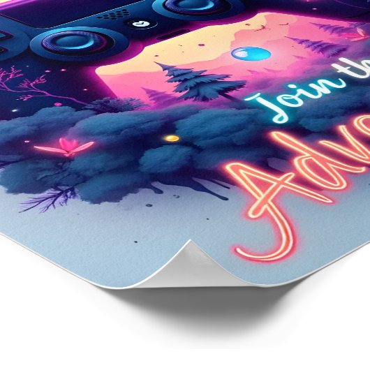 Neon Adventure: Fantasy Gaming Escape Poster (Hoek)