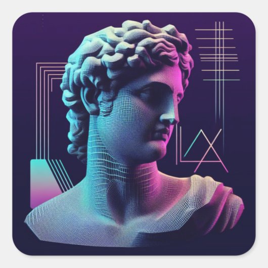Neon Aelexis Vierkante Sticker (Voorkant)