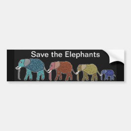 Neon African Elephant Walk Bumpersticker