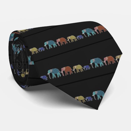 Neon African Elephant Walk Stropdas (Opgerold)