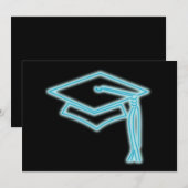 Neon Afstudeerder Pet Licht Blauw Kaart (Voorkant / Achterkant)