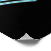 Neon Afstudeerder Pet Light Blue Poster (Hoek)