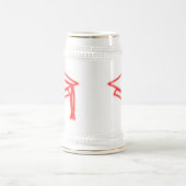 Neon Afstudeerder Pet Red Stein Bierpul (Center)