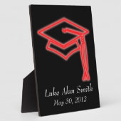 Neon Afstudeerder Pet rood Fotoplaat (Zijkant)