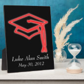 Neon Afstudeerder Pet rood Fotoplaat (Zijkant)