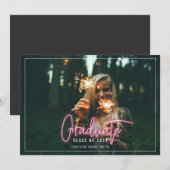 Neon Afstuderen Afstuderen foto Kaart (Voorkant / Achterkant)