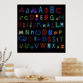 Neon alfabet: het origineel poster (Keuken)
