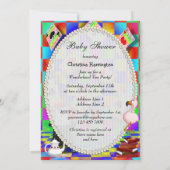 Neon Alice & Flamingo brengen een Baby shower van  Kaart (Achterkant)