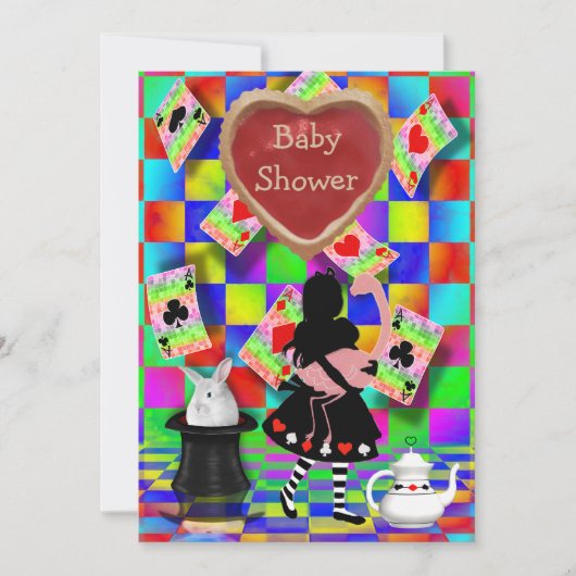 Neon Alice & Flamingo Jam Tart Heart Baby shower Kaart (Voorkant)