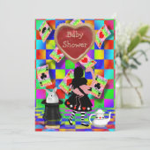 Neon Alice & Flamingo Jam Tart Heart Baby shower Kaart (Staand voorkant)