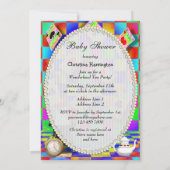 Neon Alice & Flamingo Jam Tart Heart Baby shower Kaart (Achterkant)