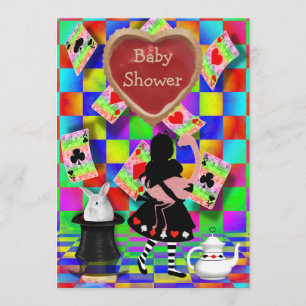 Neon Alice & Flamingo Jam Tart Heart Baby shower Kaart