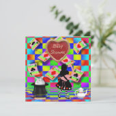 Neon Alice & Flamingo Jam Tart Heart Baby shower Kaart (Staand voorkant)