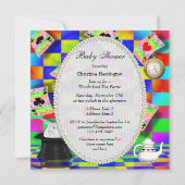 Neon Alice & Flamingo Jam Tart Heart Baby shower Kaart (Achterkant)