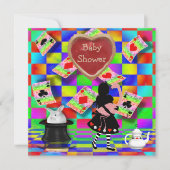 Neon Alice & Flamingo Jam Tart Heart Baby shower Kaart (Voorkant)