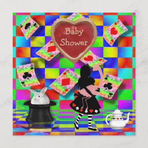 Neon Alice & Flamingo Jam Tart Heart Baby shower Kaart