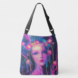 Neon Alien Goddess Crossbody Tas