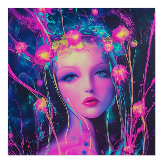 Neon Alien Goddess Perfect Poster (Voorkant)