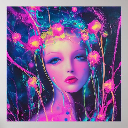 Neon Alien Goddess Poster (Voorkant)