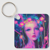 Neon Alien Goddess Sleutelhanger (Voorkant)