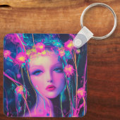 Neon Alien Goddess Sleutelhanger (Achterkant)
