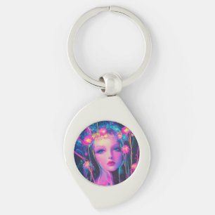 Neon Alien Goddess Sleutelhanger