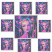 Neon Alien Goddess Sticker (Voorkant)