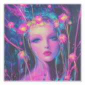 Neon Alien Goddess Sticker (Voorkant)