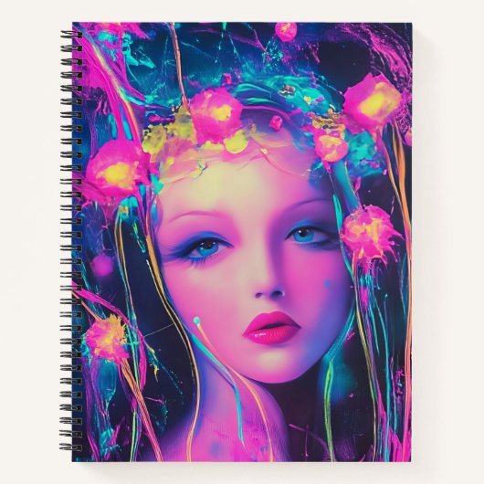 Neon Alien Godin  Notitieboek (Voorkant)
