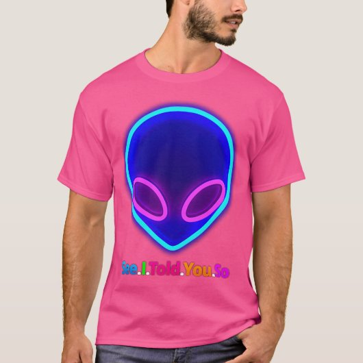 Neon Alien Head T-shirt (Voorkant)